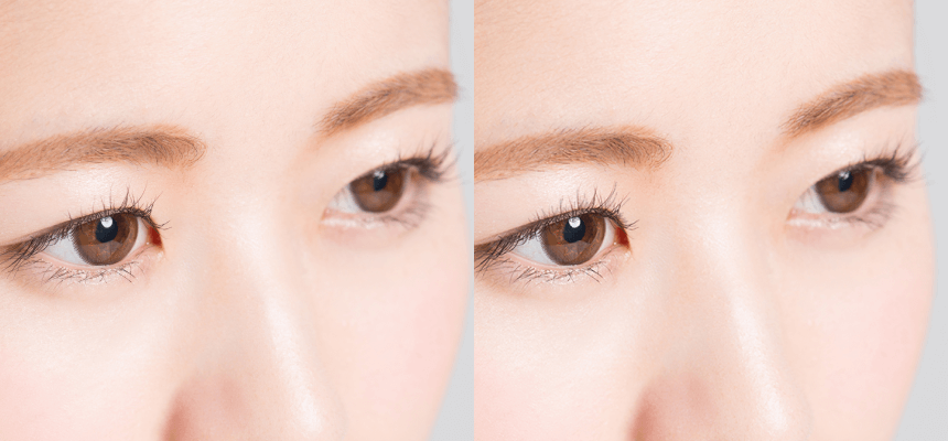 まつ毛のボリュームによる目元の印象の違い
